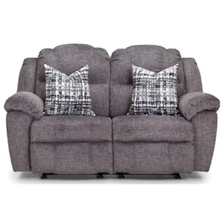 Power Rocker Reclining Loveseat with USB Port and Pillows